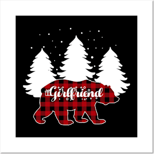 Buffalo Red Plaid Girlfriend Bear Matching Family Christmas Posters and Art